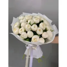 Белый букет "Снежный Пион"