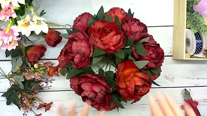 Мастерская Альфии 🌸 Цветочная композиция из бордовых пионов