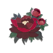 Брошь Пион (Burgundy) из коллекции FLORA