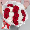 Букет "Красная Роза и Белый Пион"