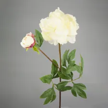 Пион белый с бутоном искусственный шелк купить Искусственные цветы с доставкой
