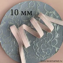 Бежевая отделочная резинка серебристый пион 9-10 мм цв.825, 1 м (004-110-825)