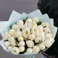 51 белый пион